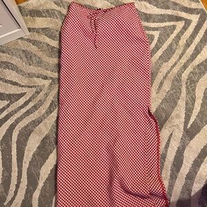 Wild Fable Red Checkered Maxi Skirt